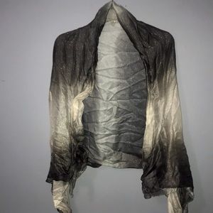 Large wrap/scarf. Black, silver, gray, white